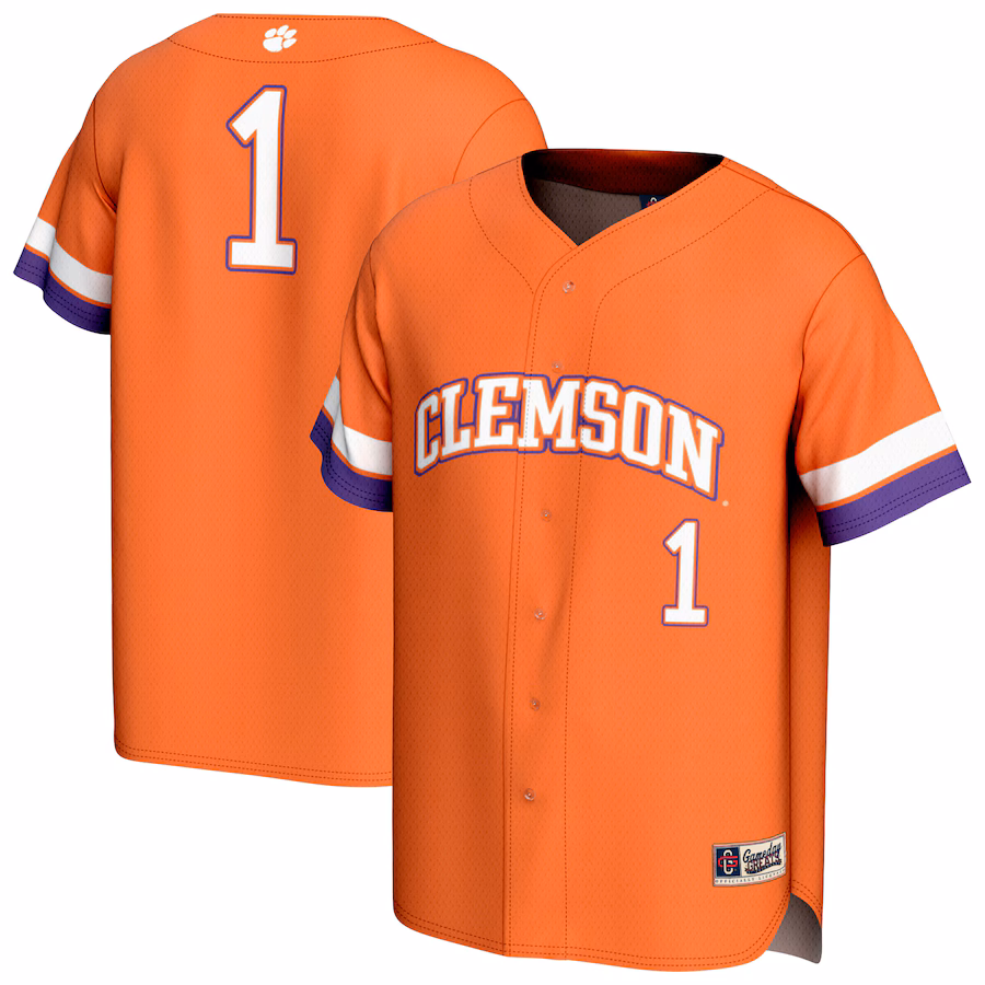 Youth GameDay Greats #1 Orange Clemson Tigers Lightweight Collegiate Baseball Fashion Jersey