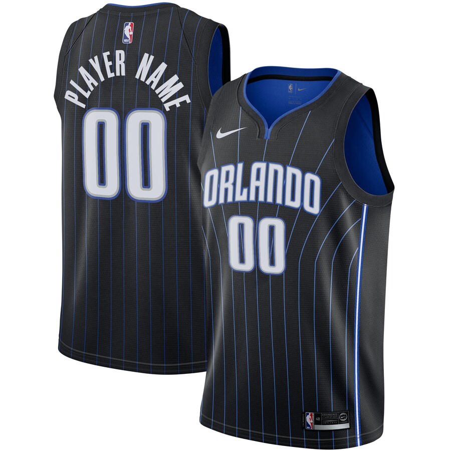 Men's Orlando Magic Nike Black 2020/21 Swingman Custom Jersey - Icon Edition