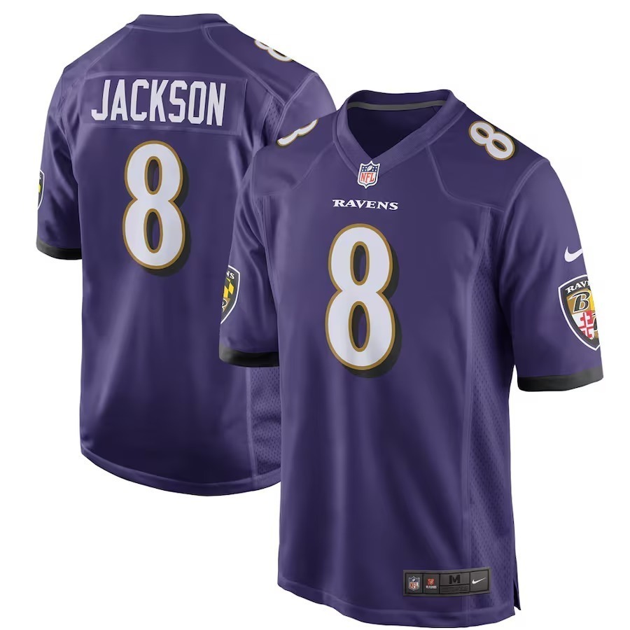 Men's Baltimore Ravens Lamar Jackson Nike Purple Game Player Jersey