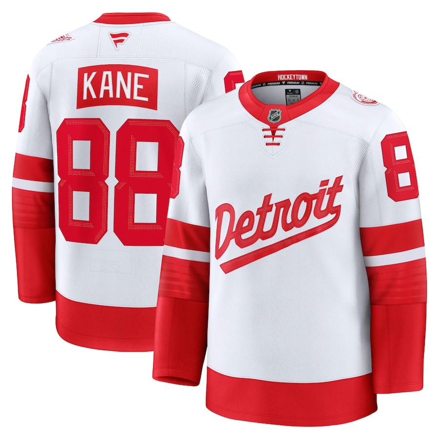 Men's Detroit Red Wings Patrick Kane Fanatics White 2025 NHL Stadium Series Premium Player Jersey