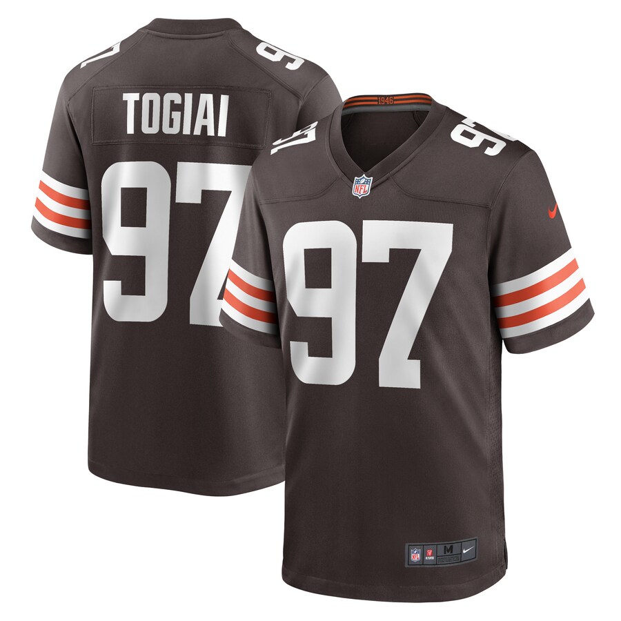 Men's Cleveland Browns Tommy Togiai Nike  Brown  Game Jersey