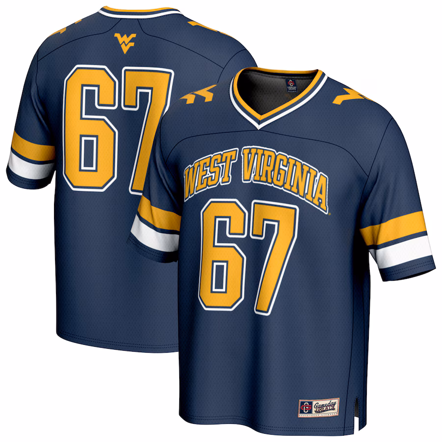 GameDay Greats #67 Navy West Virginia Mountaineers Lightweight Collegiate Football Fashion Jersey