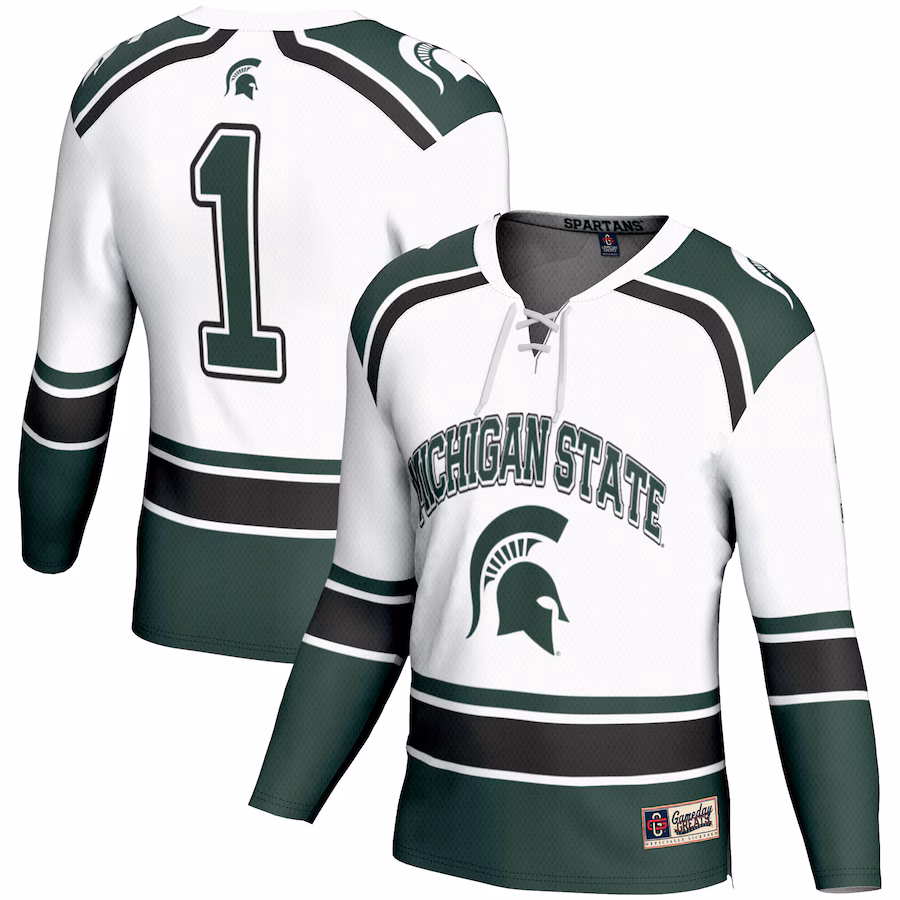 Youth GameDay Greats #1 White Michigan State Spartans Hockey Jersey