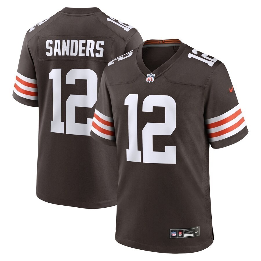 Men's Cleveland Browns Shedeur Sanders Nike Brown 2025 NFL Draft Game Jersey
