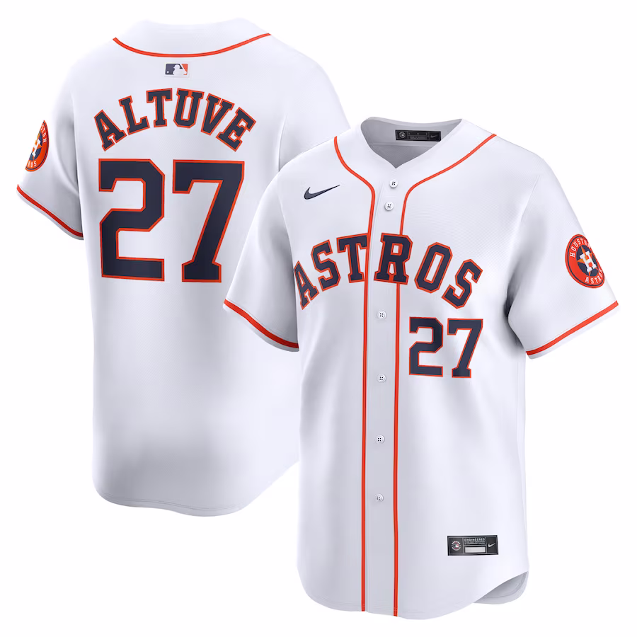 Men's Houston Astros Jose Altuve Nike White Home Limited Player Jersey