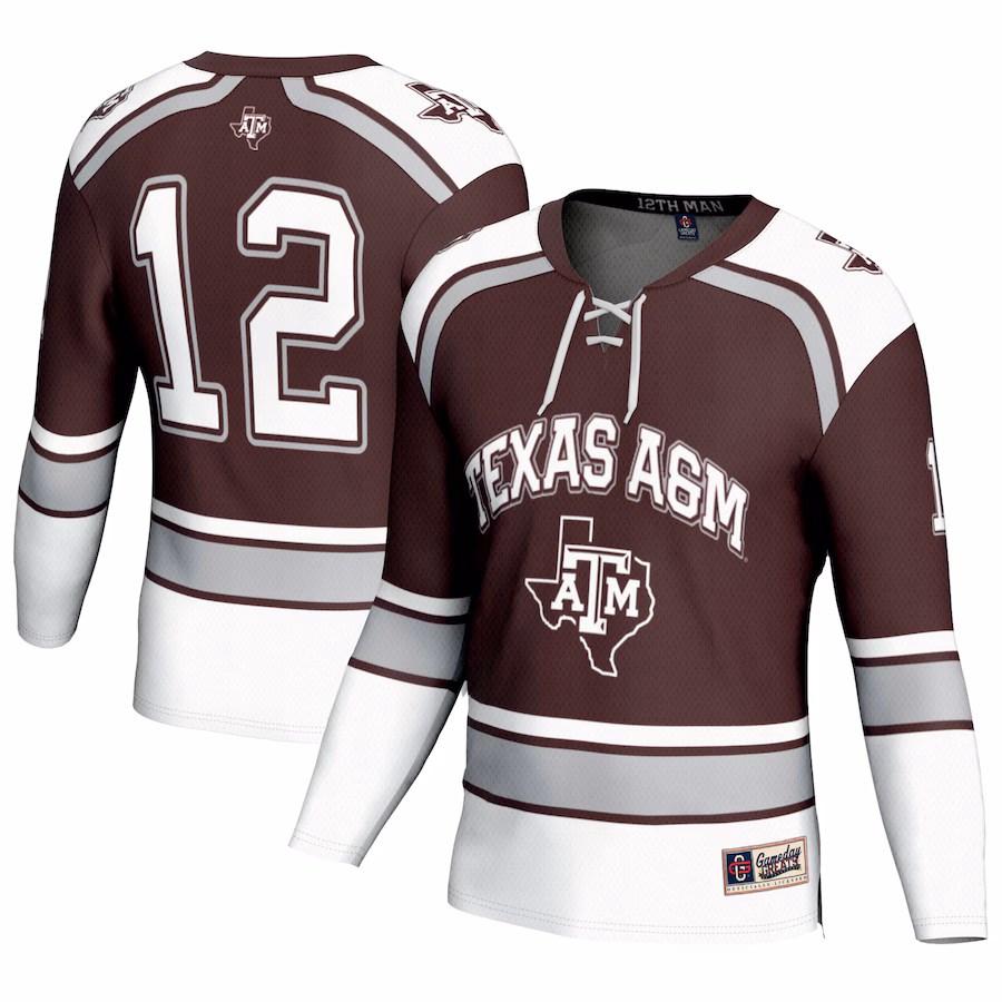 Youth GameDay Greats #12 Maroon Texas A&M Aggies Hockey Fashion Jersey