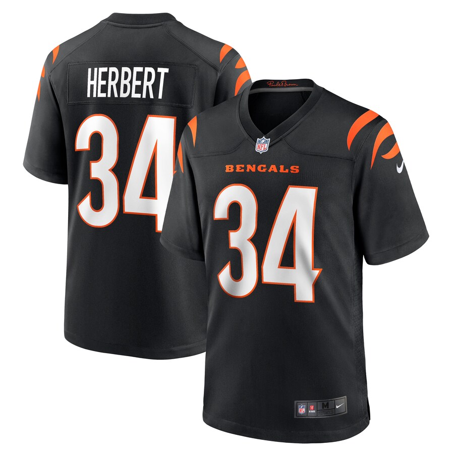 Men's Cincinnati Bengals Khalil Herbert Nike Black Game Jersey