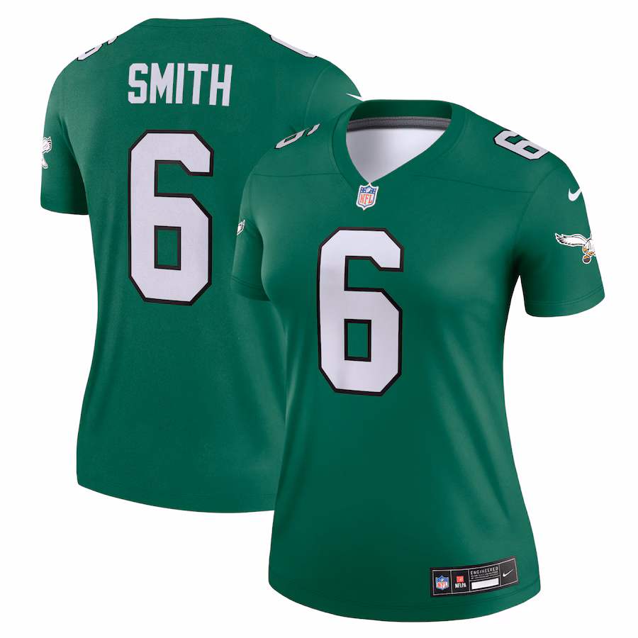 Women's Philadelphia Eagles DeVonta Smith Nike Kelly Green Alternate Legend Player Performance Top
