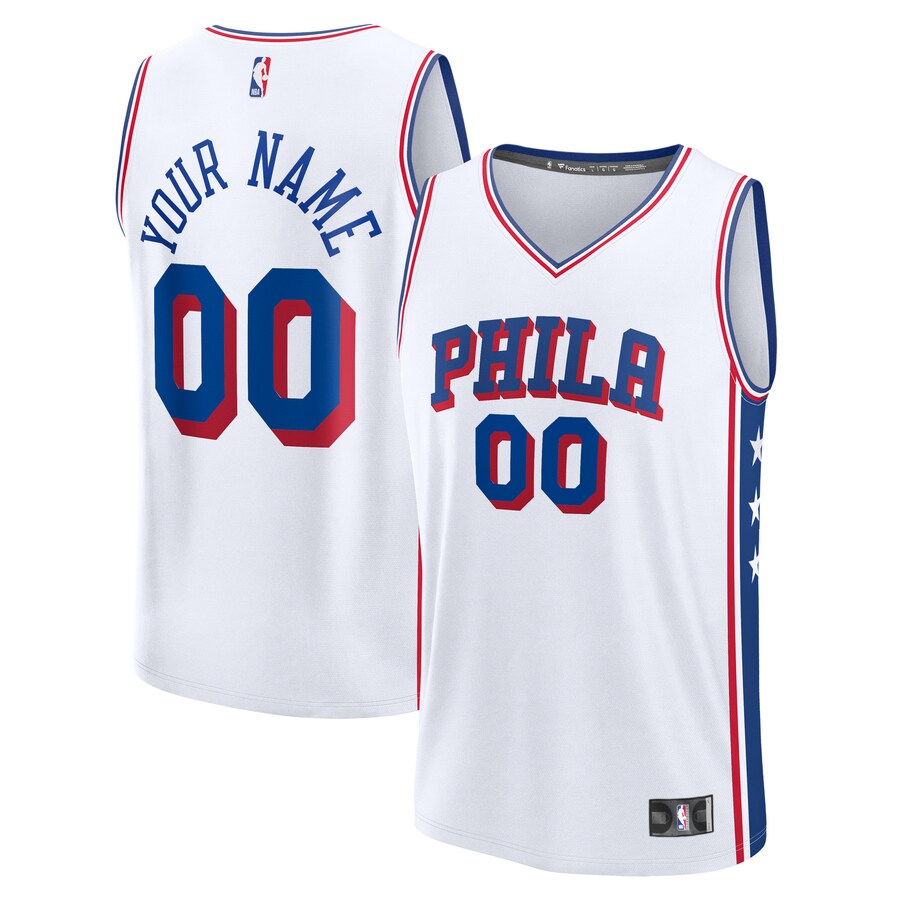 Men's Philadelphia 76ers Fanatics White Fast Break Custom Jersey - Association Edition