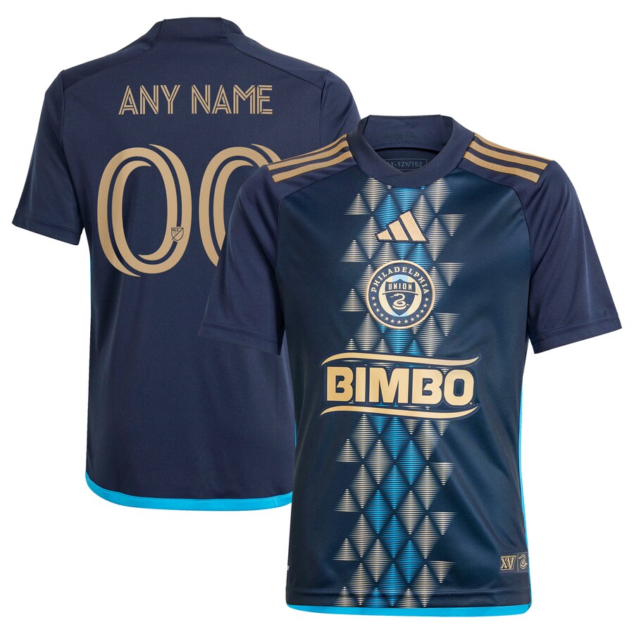 Youth Philadelphia Union  adidas Navy 2024 The XV Kit Replica Custom Jersey