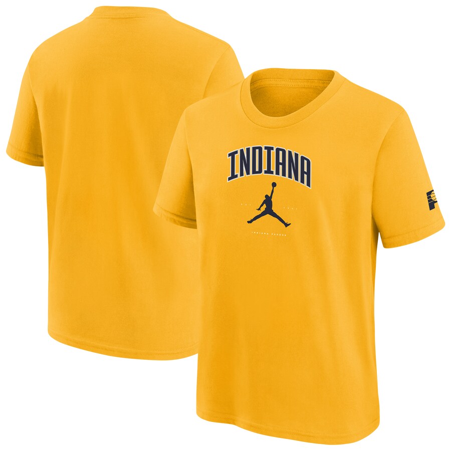 Youth Indiana Pacers Jordan Brand Gold Essential Cities T-Shirt