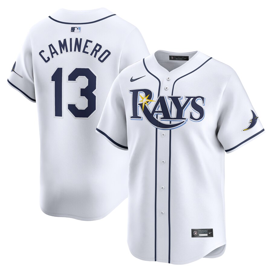 Youth Tampa Bay Rays Junior Caminero Nike White Home Limited Player Jersey
