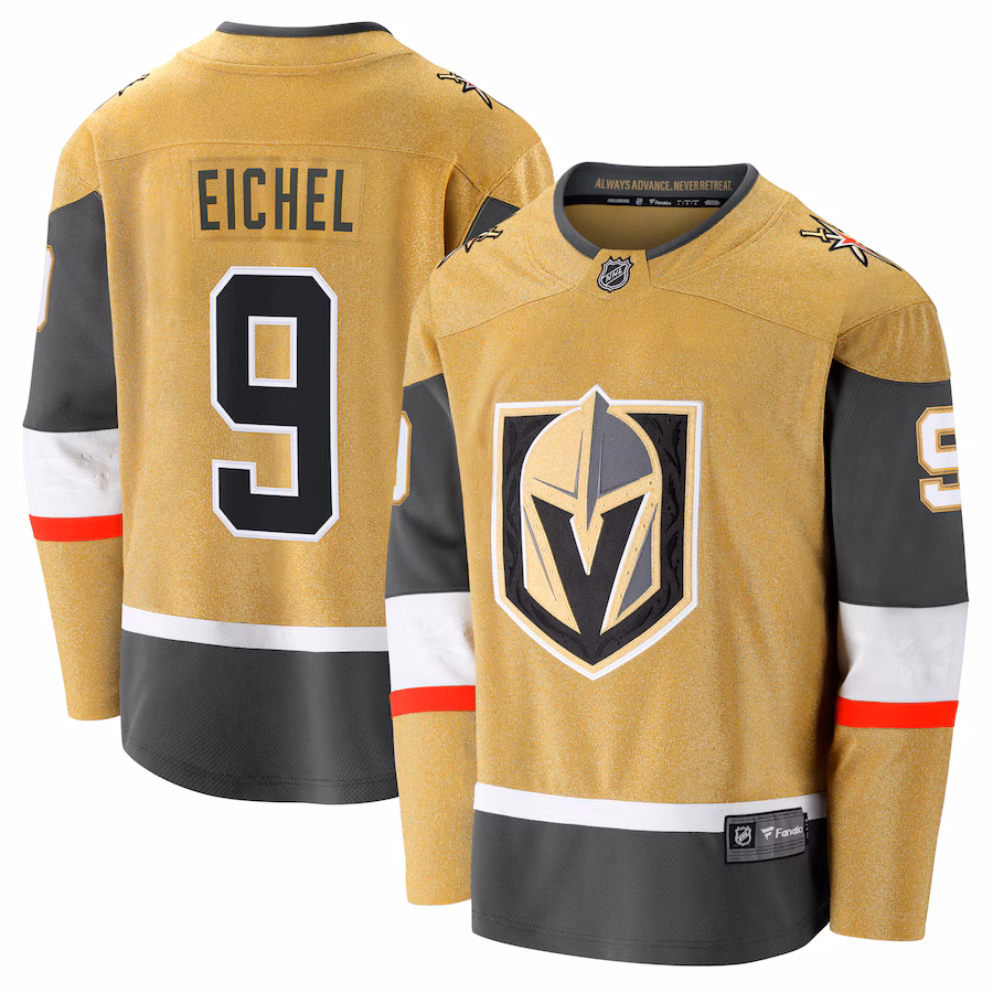 Men's Vegas Golden Knights Jack Eichel Fanatics Gold Home Breakaway Jersey