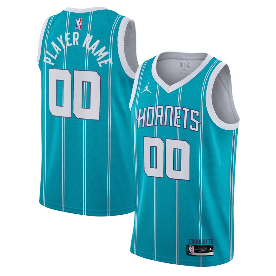 Men's Charlotte Hornets Jordan Brand Teal 2020/21 Swingman Custom Jersey - Icon Edition