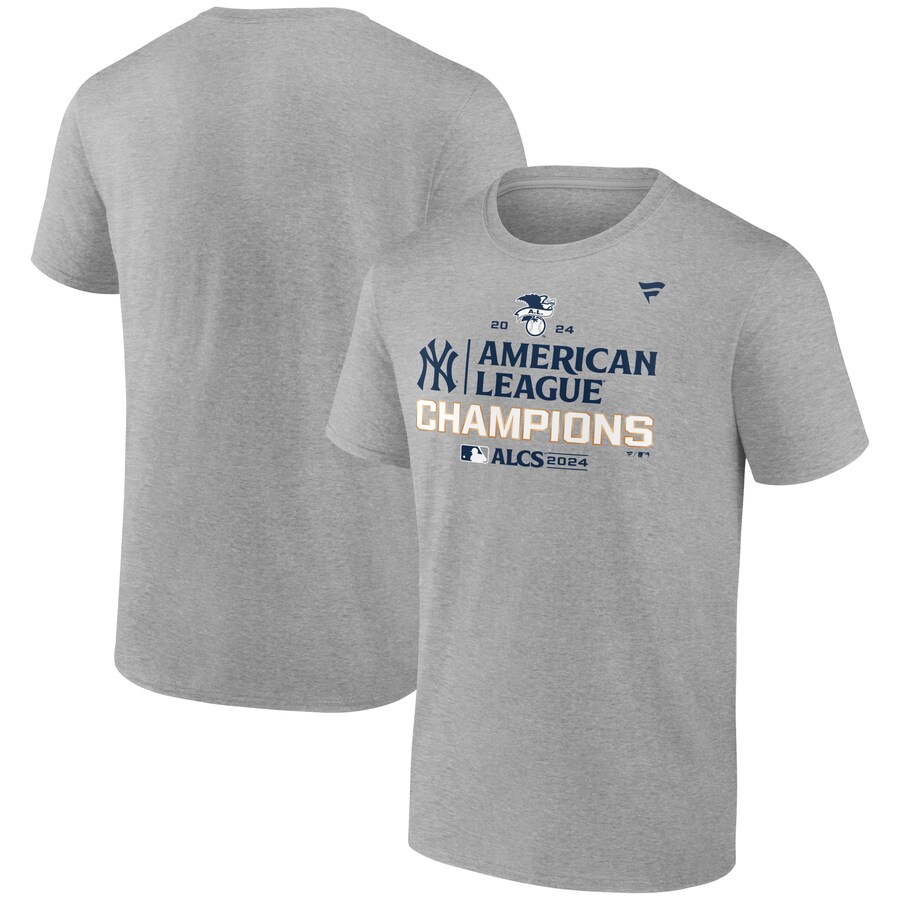 Men's New York Yankees Fanatics Heather Gray 2024 American League Champions Locker Room T-Shirt