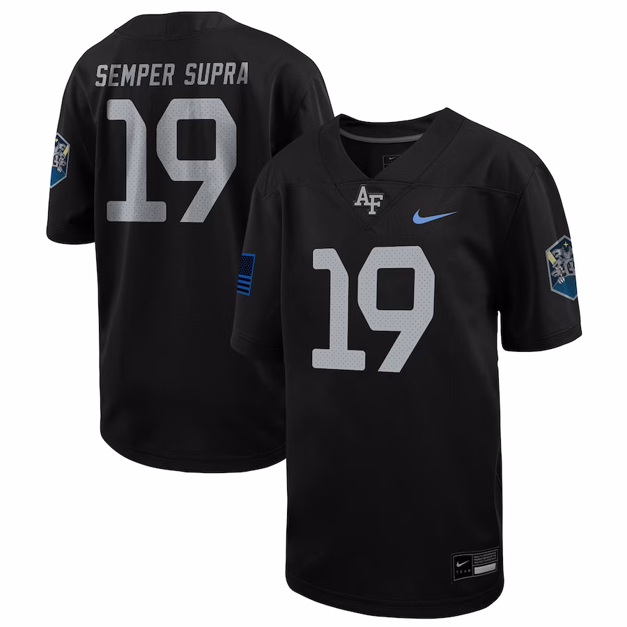 #1 Air Force Falcons Nike Youth 1st Armored Division Old Ironsides Untouchable Football Jersey - Black