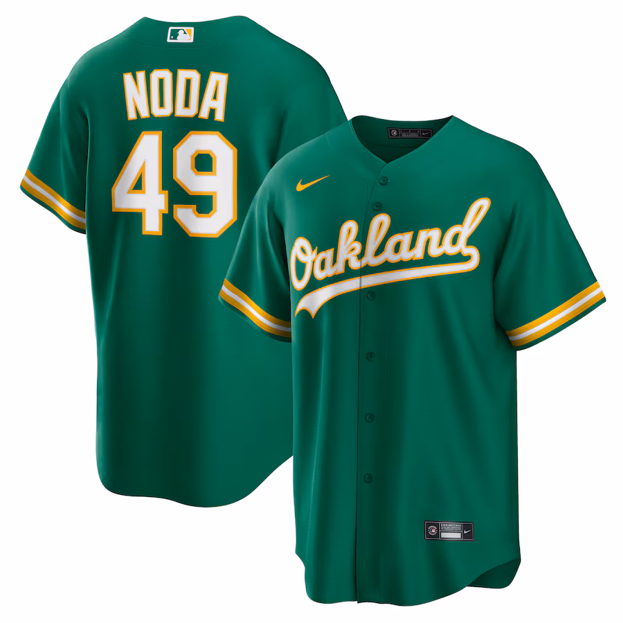 Men's Oakland Athletics Ryan Noda Nike Kelly Green Alternate Replica Jersey
