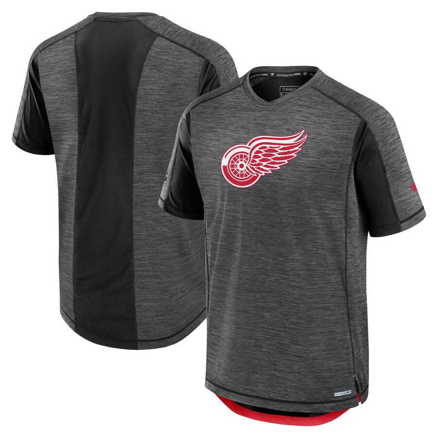 Men's Detroit Red Wings Fanatics Black Authentic Pro Rink Tech T-Shirt