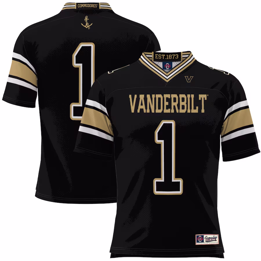 #1 Vanderbilt Commodores GameDay Greats Youth Football Jersey - Black