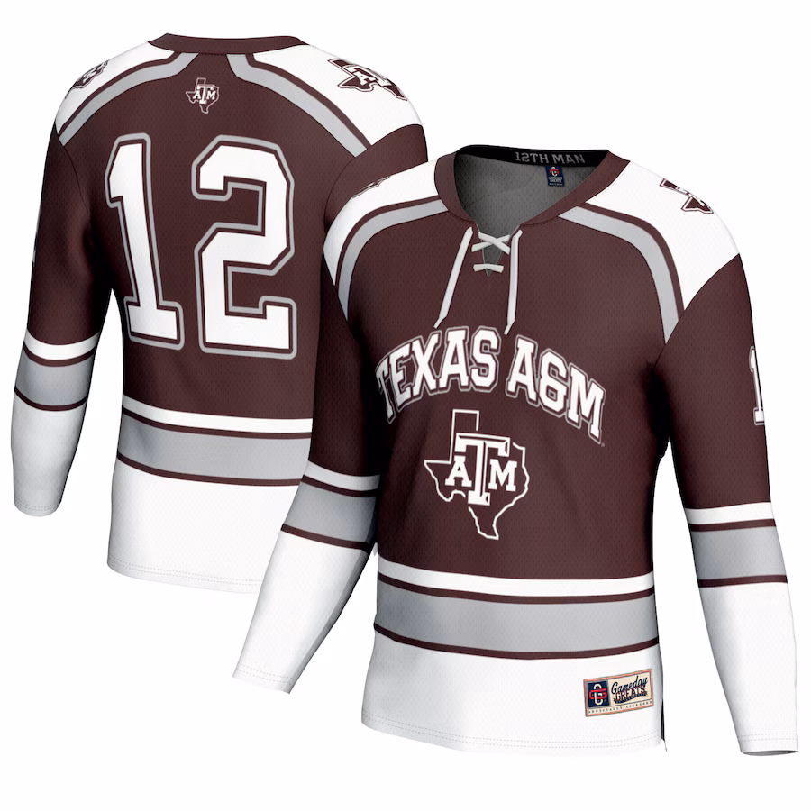 #12 Texas A&M Aggies GameDay Greats Unisex Hockey Fashion Jersey �?Maroon