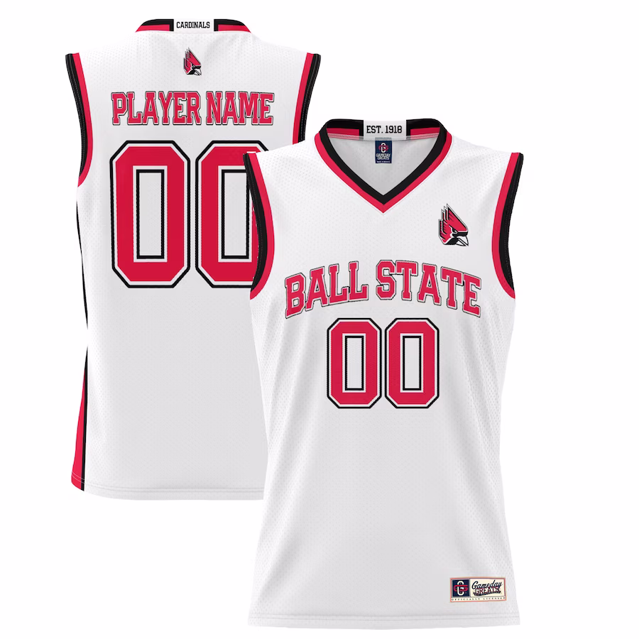 Ball State Cardinals GameDay Greats Unisex  Lightweight NIL Pick-A-Player Basketball Jersey - White