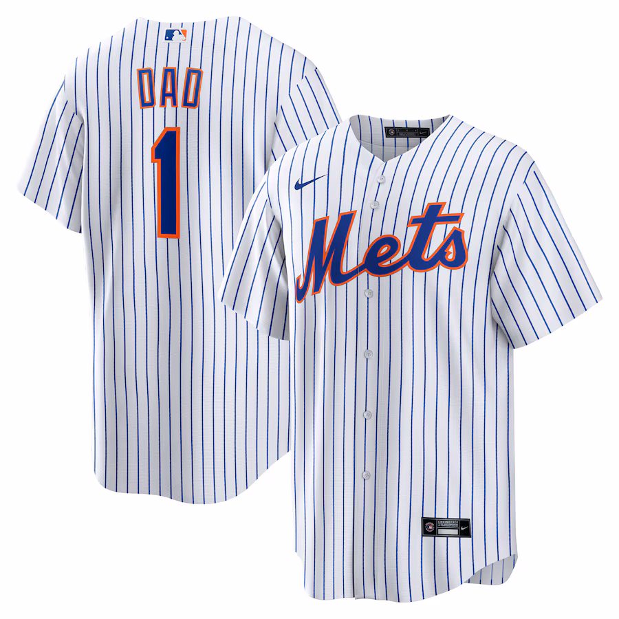 Men's New York Mets Nike White #1 Dad Home Replica Jersey