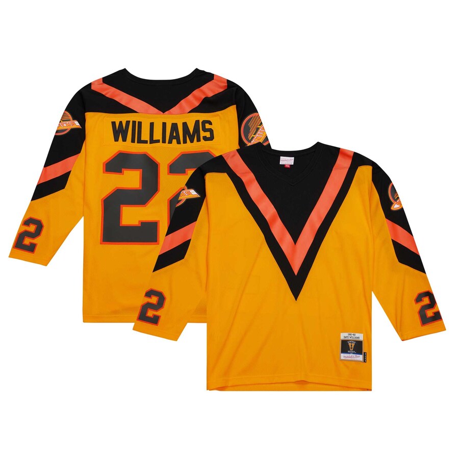Men's Vancouver Canucks Dave Williams Mitchell & Ness Yellow 1981 Blue Line Player Jersey