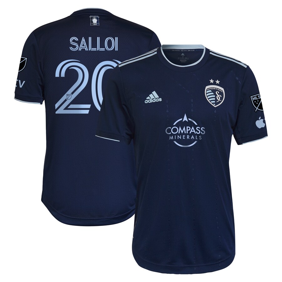 Men's Sporting Kansas City Daniel Salloi adidas Blue 2023 State Line 3.0 Authentic Player Jersey