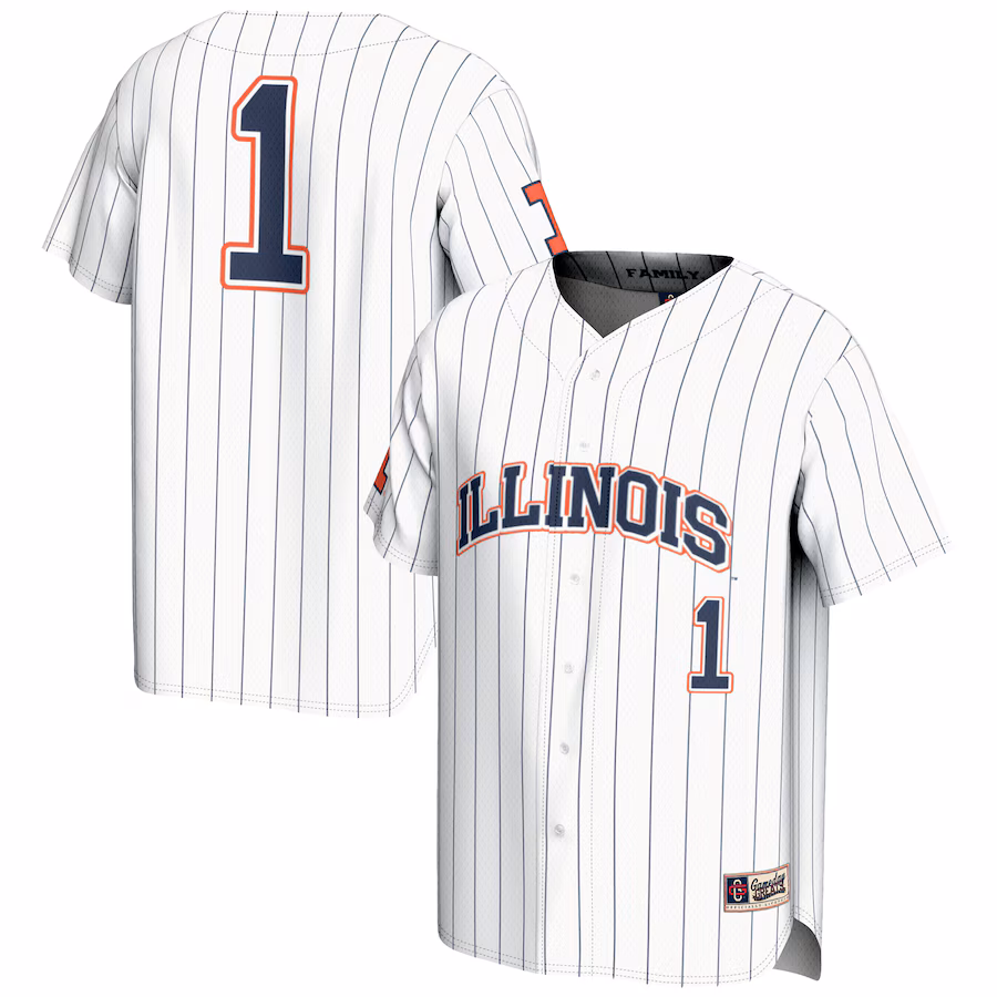 Youth GameDay Greats #1 White Illinois Fighting Illini Lightweight Baseball Jersey