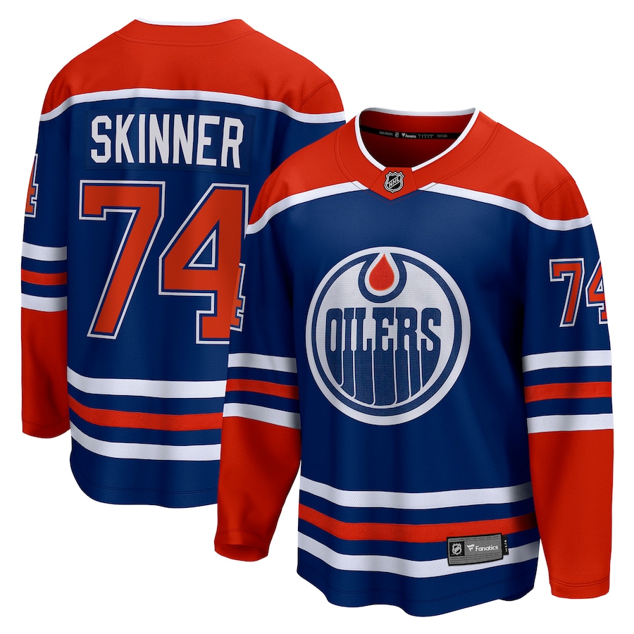 Men's Edmonton Oilers Stuart Skinner Fanatics Royal Home Breakaway Player Jersey