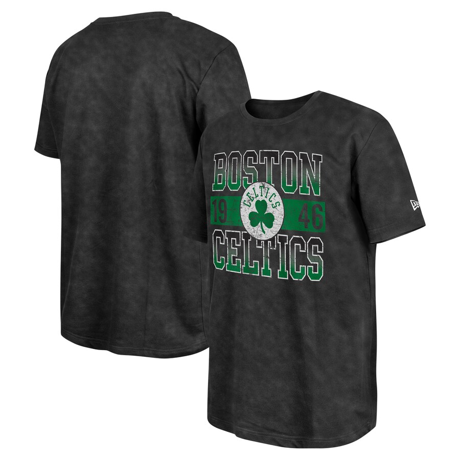 Men's Boston Celtics New Era Black Enzyme Washed Oversized T-Shirt