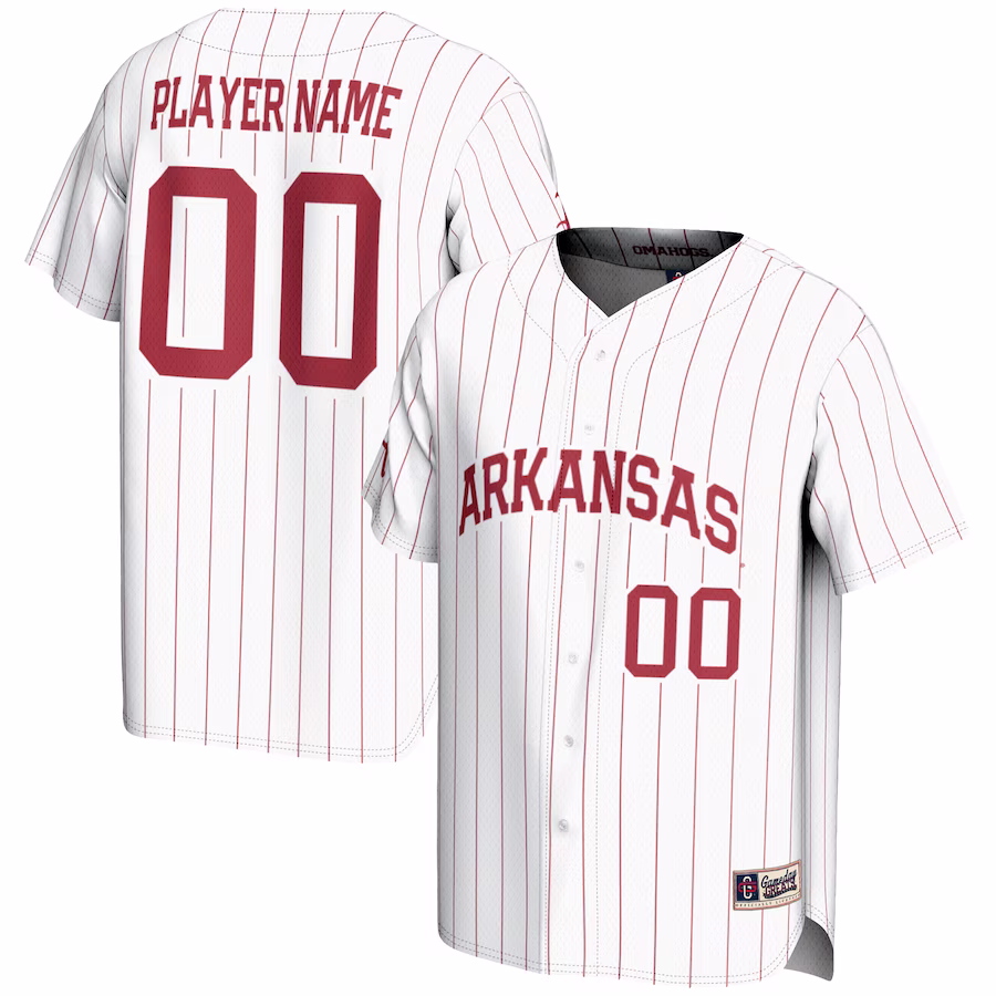 Arkansas Razorbacks GameDay Greats NIL Pick-A-Player Lightweight Baseball Jersey - White