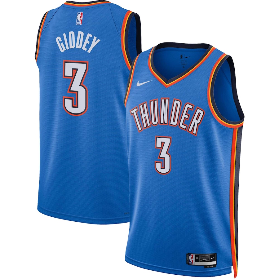 Unisex Oklahoma City Thunder Josh Giddey Nike Blue Swingman Jersey - Icon Edition