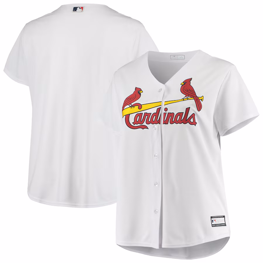 Women's St. Louis Cardinals White Plus Size Home Replica Team Jersey