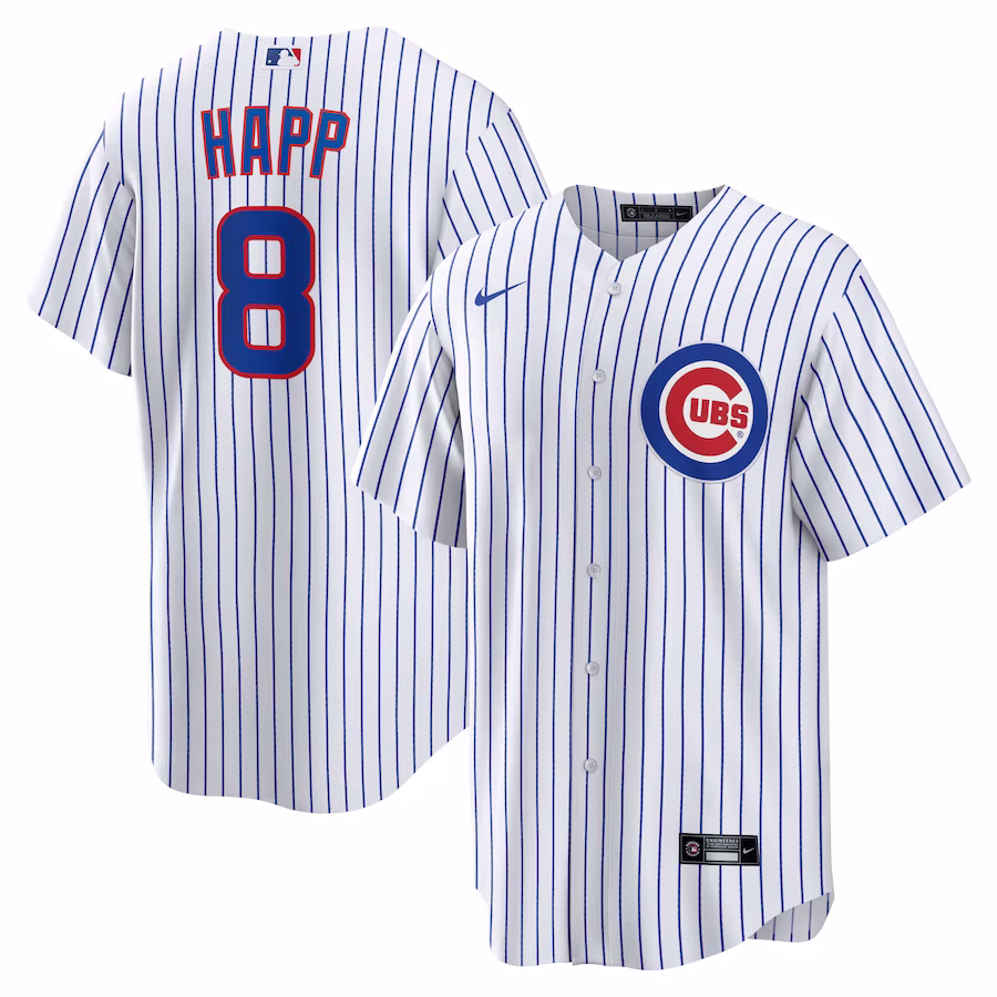 Men's Chicago Cubs Ian Happ Nike White Home Replica Jersey