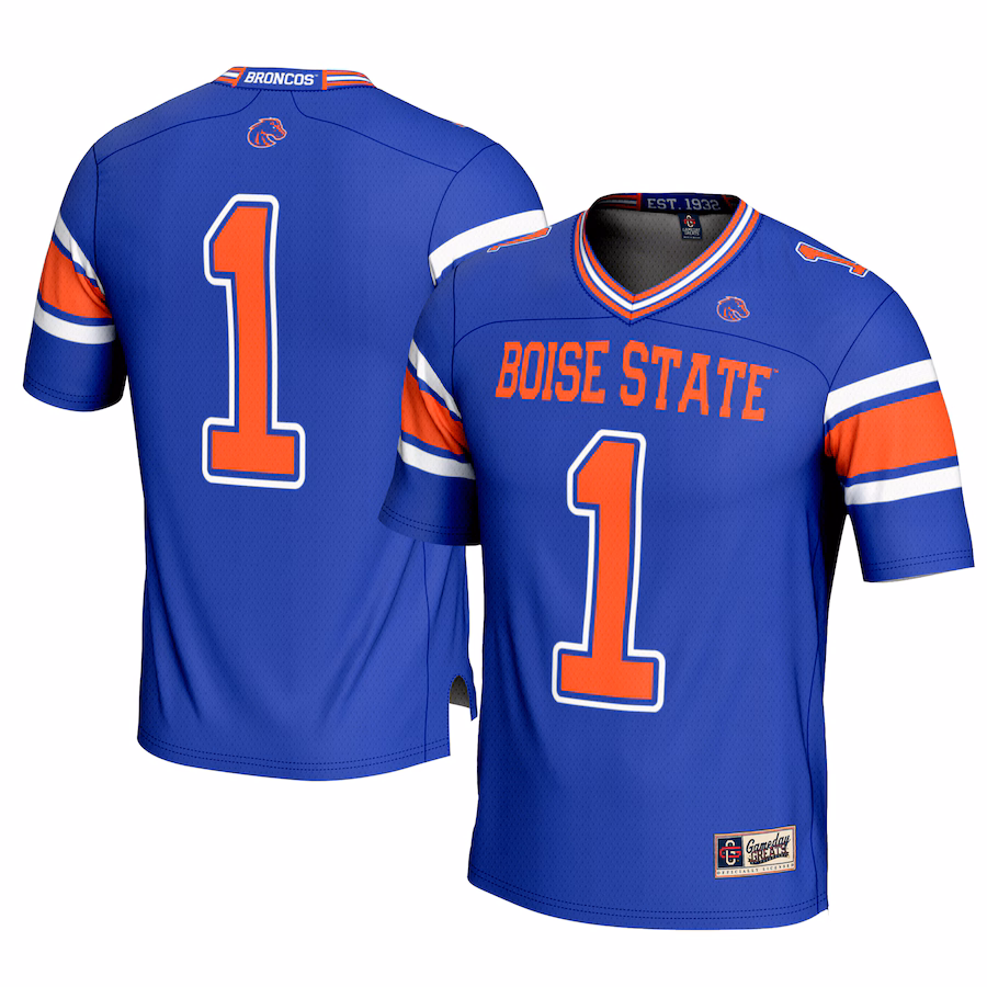 Men's GameDay Greats #1 Royal Boise State Broncos Football Jersey