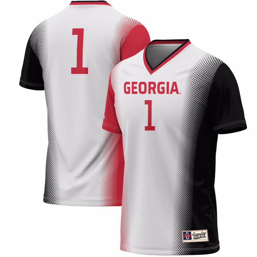 #1 Georgia Bulldogs GameDay Greats Unisex Women's Soccer Lightweight Fashion Jersey - White