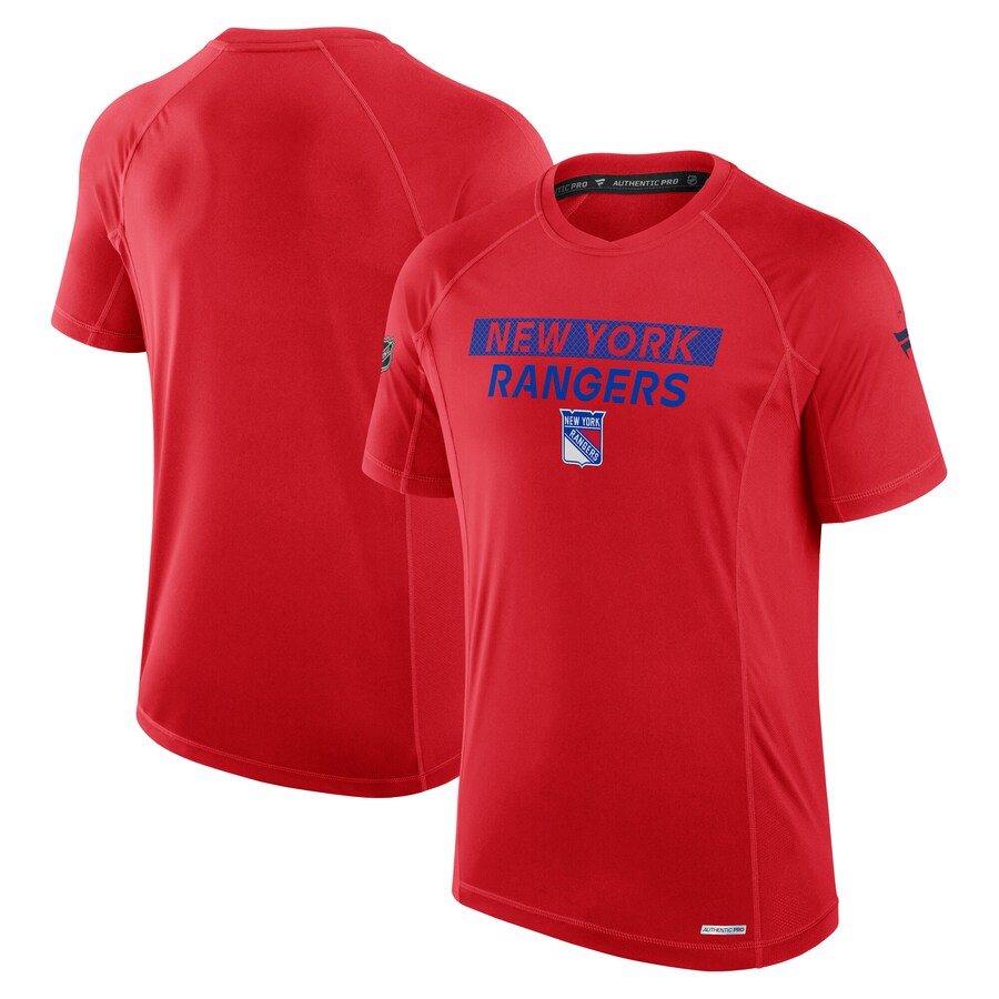 Men's New York Rangers Fanatics Red Authentic Pro Rink Tech T-Shirt