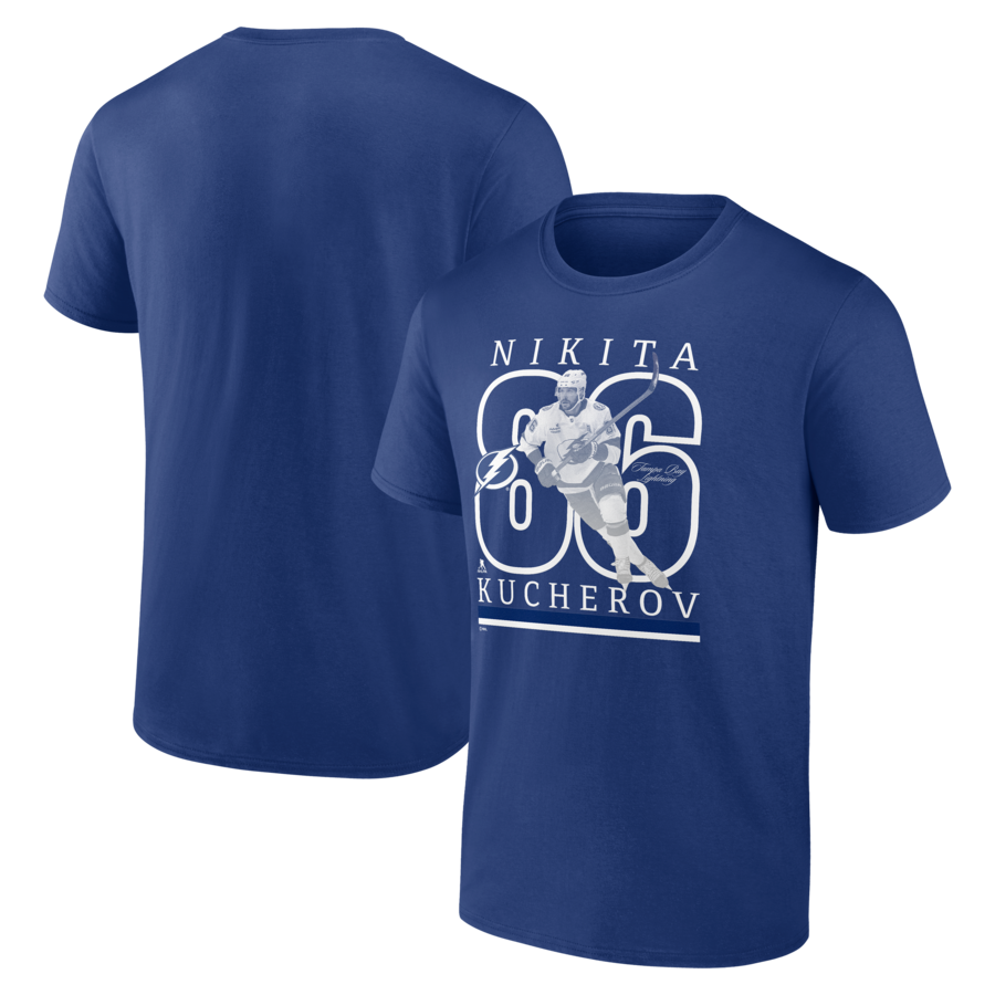 Men's Tampa Bay Lightning Nikita Kucherov Blue Player Show T-Shirt