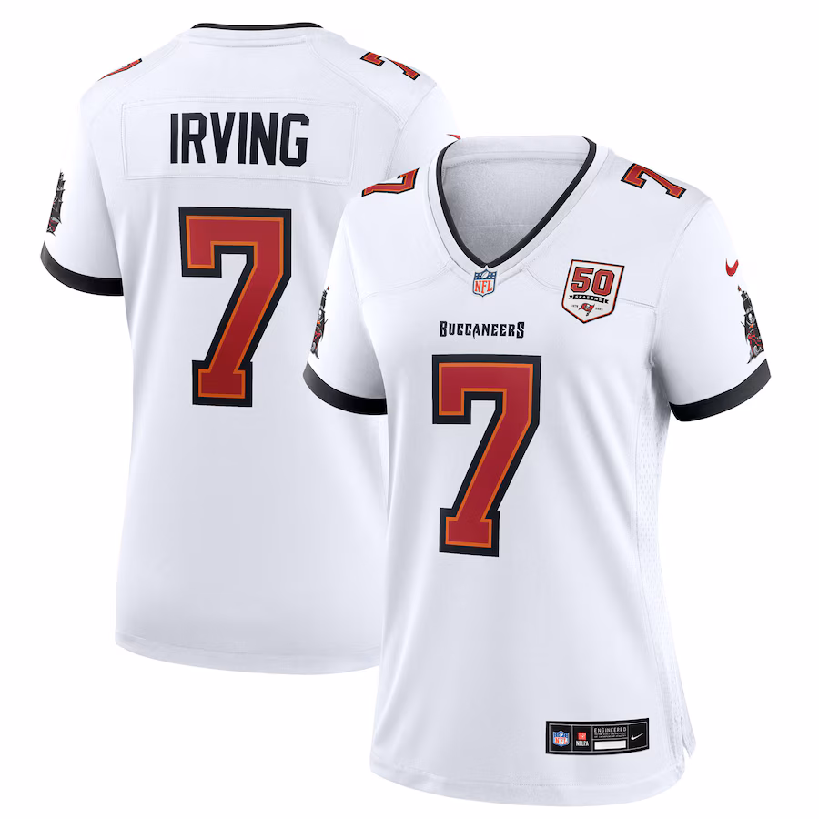 Women's Tampa Bay Buccaneers Bucky Irving Nike White 50th Anniversary Game Jersey