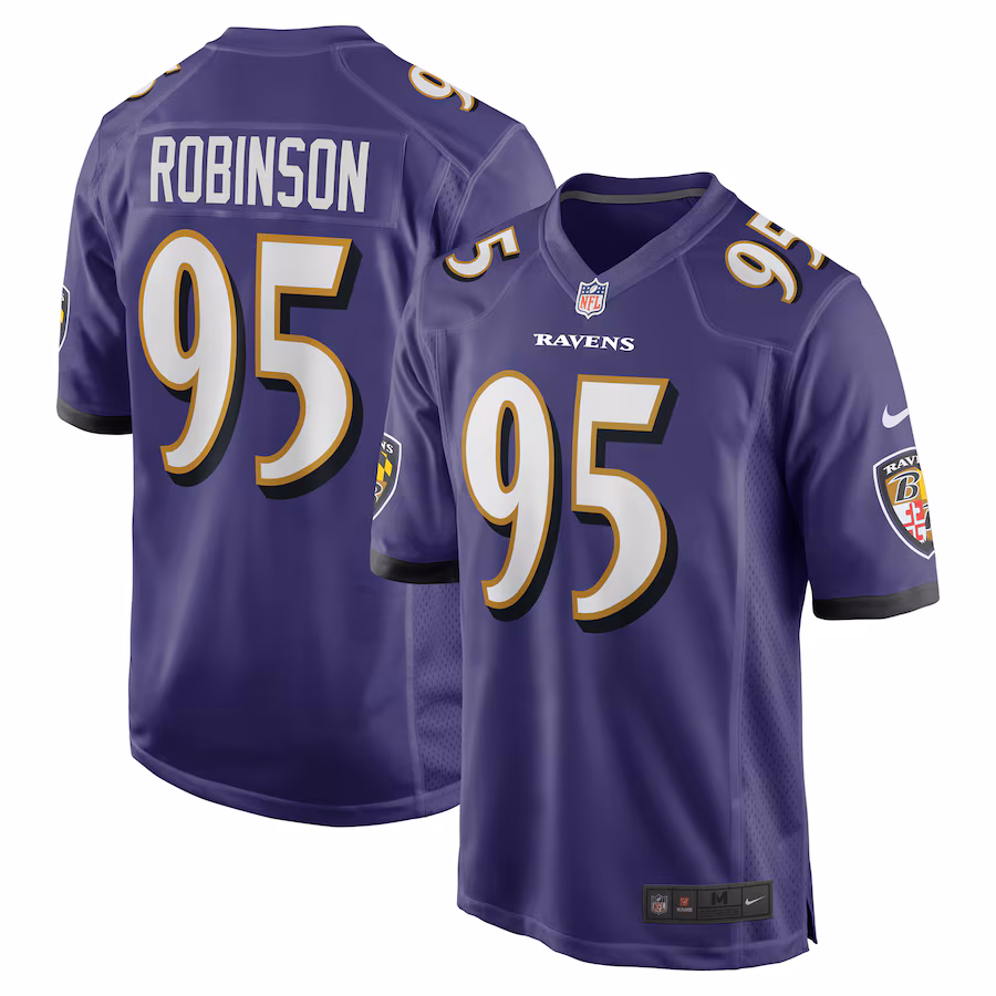 Men's Baltimore Ravens Tavius Robinson Nike Purple Team Game Jersey