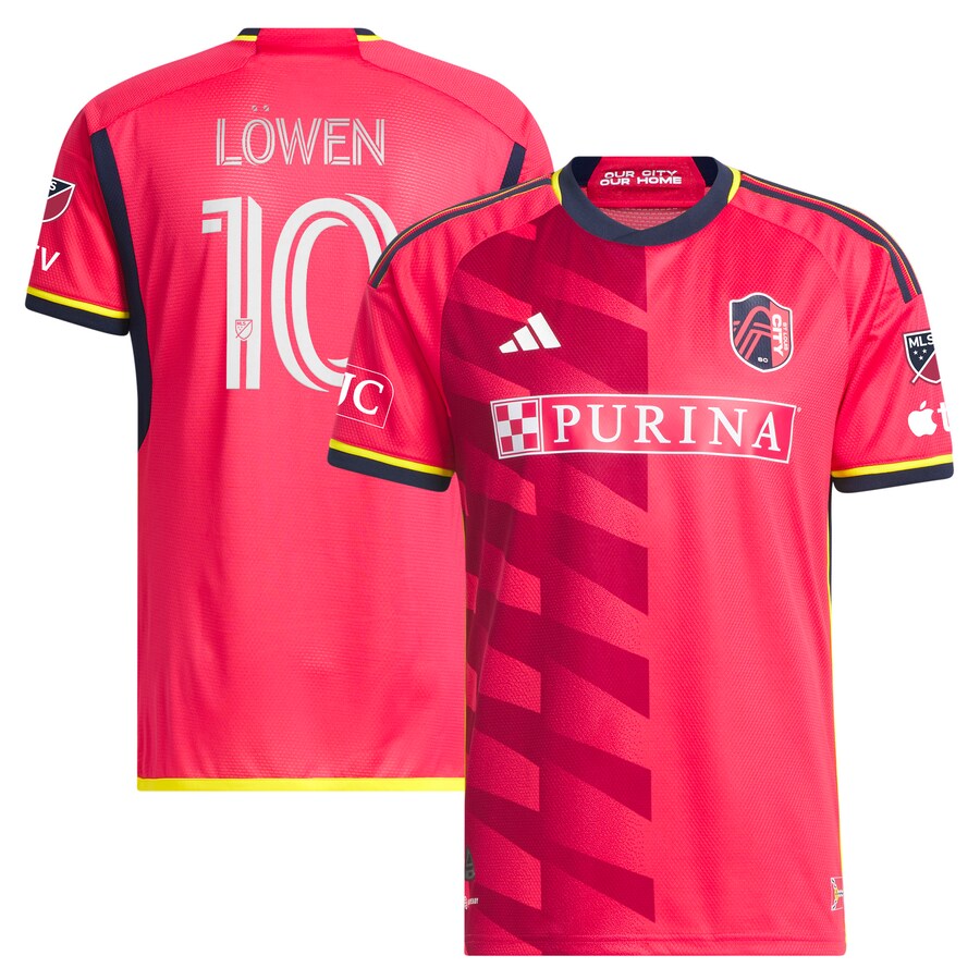 Men's St. Louis City SC Eduard L?wen adidas Red 2023 The Spirit Kit Authentic Jersey