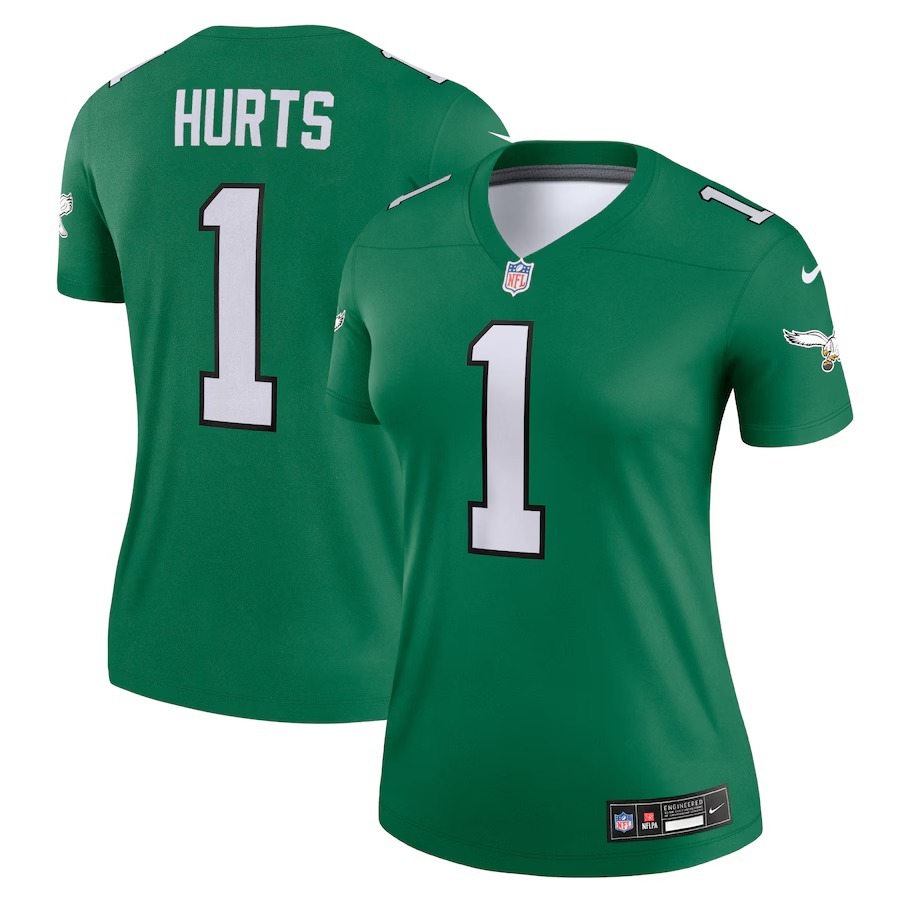 Women's Philadelphia Eagles Jalen Hurts Nike Kelly Green Alternate Legend Player Performance Top