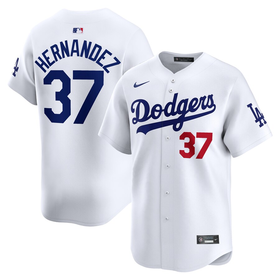 Men's Los Angeles Dodgers Teoscar Hernández Nike White Home Limited Player Jersey