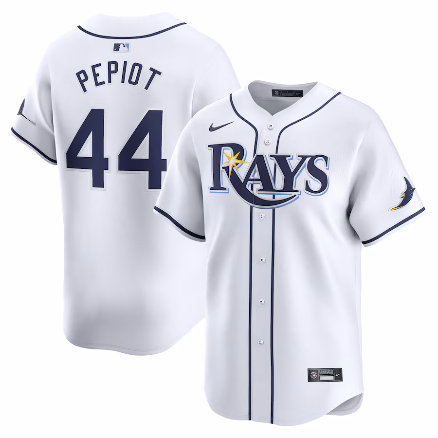Men's Tampa Bay Rays Ryan Pepiot Nike White Home Limited Player Jersey