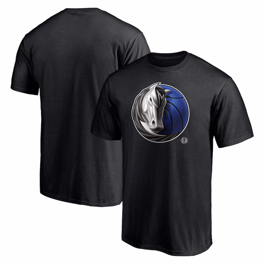 Men's Dallas Mavericks  Black Midnight Mascot T-Shirt