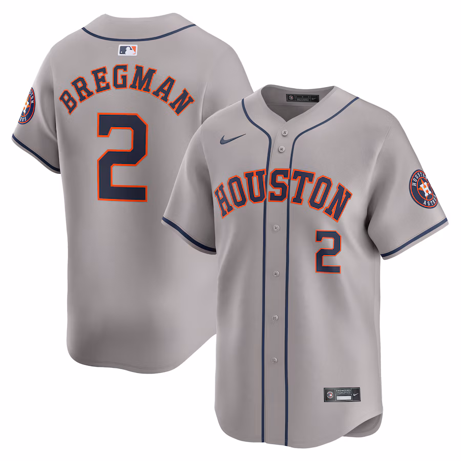Men's Houston Astros Alex Bregman Nike Gray Away Limited Player Jersey