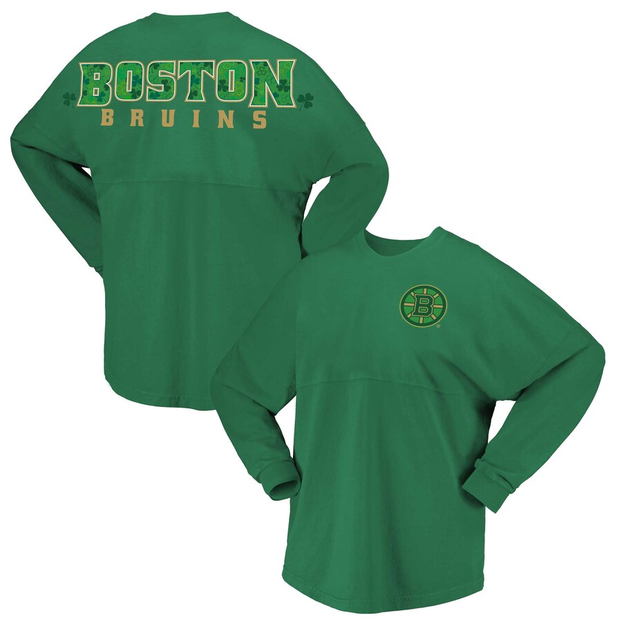 Women's Boston Bruins Fanatics Kelly Green St. Patrick's Day Spirit Jersey T-Shirt