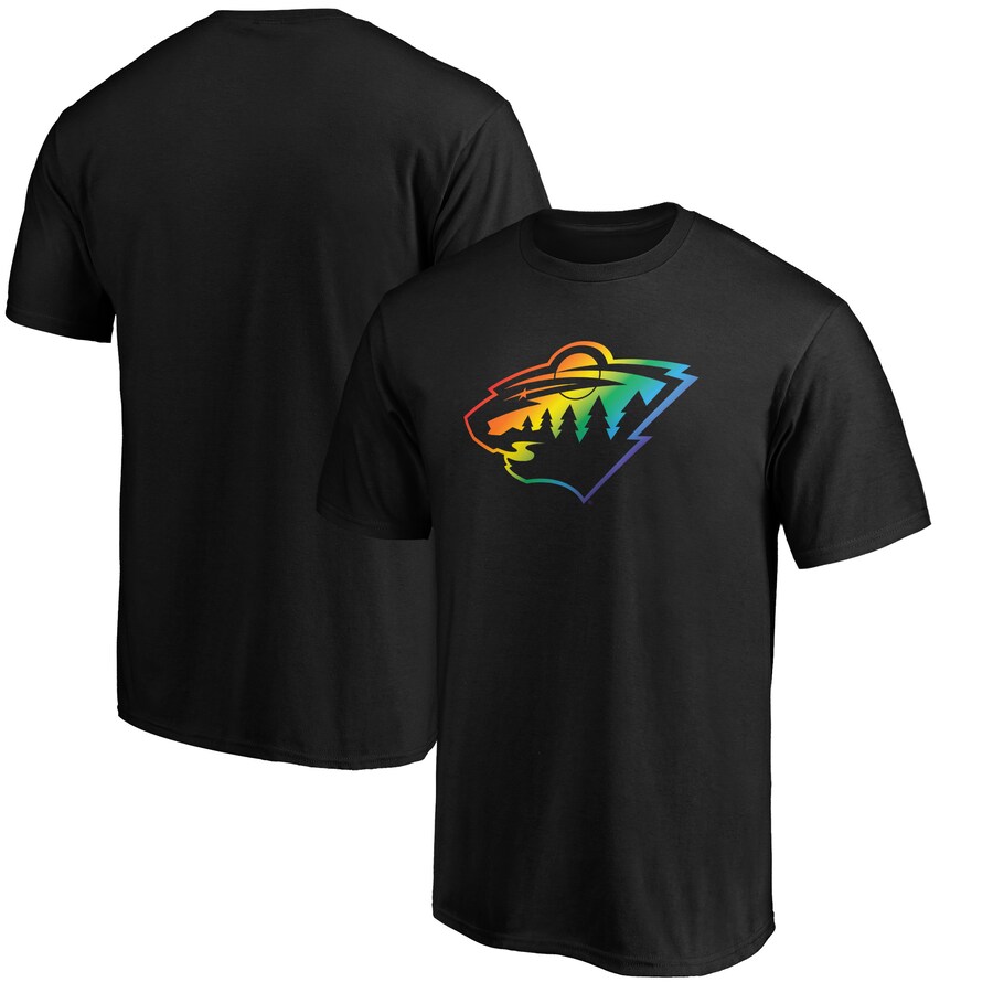 Men's Minnesota Wild Black Team Pride Logo T-Shirt
