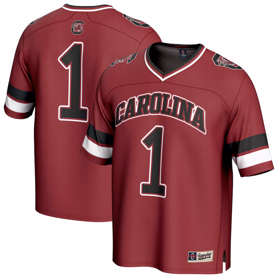 GameDay Greats #1 Garnet South Carolina Gamecocks Lightweight Collegiate Football Fashion Jersey
